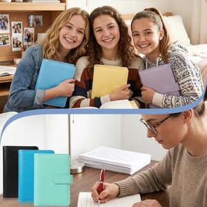 <b>A5</b>/A6 Leather-bound <b>Binder</b> Notebook with Magnetic Closure Thick Inner Pages Student Supplies - Product Image 5