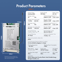 TDTBMS 6S-16S 5A/10A LifePO4/Li-ion/Sodium-ion BMS con Puerto de Balance Separado e Interruptor de Encendido/Apagado para Motocicletas/Triciclos Eléctricos