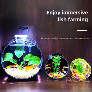 Aquarium accessoires multi-formaat creatief bureau- of vloerstaand acryl rond aquarium - Product Image 2