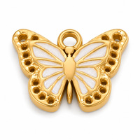 SUMMLY Breloques personnalisées en forme de soleil, œil, cœur, croix, coquillage, fleur, en acier inoxydable plaqué or 18 carats pour la fabrication de bijoux et bracelets DIY