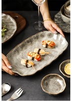 Vaisselle en céramique four japonais vintage ensemble classique maison créative Restaurant bol assiette combinaison vente en gros Option disponible