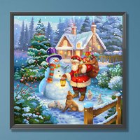 20*20cm Noël DIY Diamant Peinture par Numéro Kits Bonhomme de Neige Image 5D Diy Cristal Strass Diamant Broderie Dessin