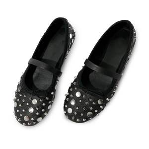 <span class=keywords><strong>รองเท้า</strong></span>บัลเล่ต์แบบสวม<span class=keywords><strong>ส</strong></span>ำหรับผู้หญิง ประดับโบว์และหมุ<span class=keywords><strong>ด</strong></span> ปลายปิ<span class=keywords><strong>ด</strong></span>ทรงกลม แบบแมรี่เจน <span class=keywords><strong>ส</strong></span>ายรั<span class=keywords><strong>ด</strong></span>เ<span class=keywords><strong>ส</strong></span>้นเดียว <span class=keywords><strong>ส</strong></span>ำหรับฤ<span class=keywords><strong>ด</strong></span>ูใบไม้ผลิและฤดูร้อน - Product Image 2