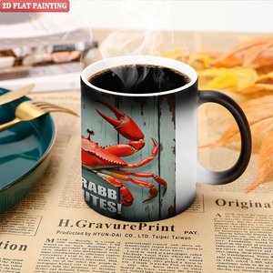 Frosted Black 11oz <b>Ceramic</b> Magic Mug Color Reveal <b>Cup</b> For Holiday Gift - Product Image 5