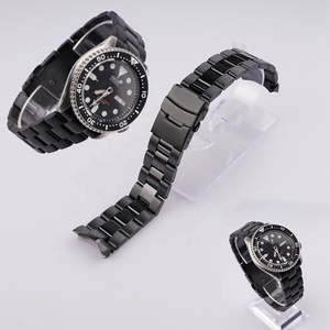 <span class=keywords><strong>Bracelet</strong></span> de montre en acier 316L noir à maillons solides incurvés <span class=keywords><strong>Bracelet</strong></span> de luxe 22mm pour Seik <span class=keywords><strong>SKX</strong></span> 007/009 - Product Image 1