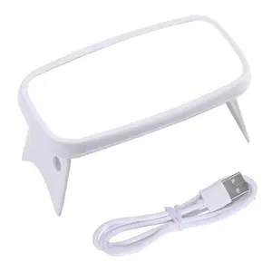 Portable UV LED Mirror Lamp White Nail Dryer For Gel Polish Curing