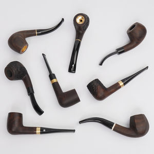 XIAOXIONG Premium ebano tubo da fumo in legno fatto a mano con personalizzato naturale laccato nero finitura anello decorativo portatile all'ingrosso - Product Image 5