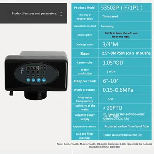 Contrôleur automatique de traitement d'eau et adoucisseur Runxin F56/F67B1 220V, tête de filtre adoucissant multi-voies F71P1 avec PLC - Product Image 2
