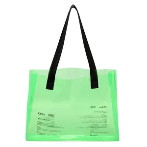 Glitter Beach Artist Silver Cute Green Puffy Tote Bag With Logo Professional pvc tote Shopping bag