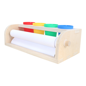 Trẻ Em Của Gỗ Giá Vẽ Với Máy Tính Để Bàn Lưu Trữ Con Lăn Vẽ Giấy Bút Chì Chủ Cho Trẻ Em Vẽ - Product Image 4