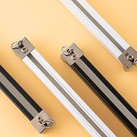 Kit de rail de rideau métallique moderne silencieux, glissière droite et fluide, fixation murale ou plafond, longueur personnalisable en usine, vente en gros