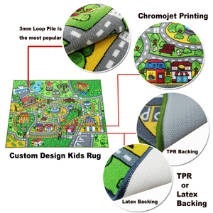 <span class=keywords><strong>Tapis</strong></span> antidérapant gris avec système <span class=keywords><strong>de</strong></span> circulation routière multicolore Design Chambre d'enfant Hauteur <span class=keywords><strong>de</strong></span> pile faible Grande décoration <span class=keywords><strong>de</strong></span> Noël d'Halloween - Product Image 4