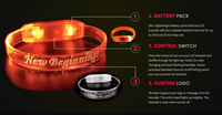 Vente en gros Bracelets LED activés par le son et RF télécommandés Bracelets lumineux en silicone pour concerts, événements et fêtes