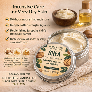 <span class=keywords><strong>Crema</strong></span> Corpo al Burro di Karité 200ml, Nutriente 96H, Eco-Friendly, Vegana e Cruelty-Free, Senza Profumo, Idratante Biologica per <span class=keywords><strong>Pelle</strong></span> Sensibile - Product Image 3