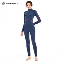 Alpine PRO, conjunto de ropa de esquí transpirable de secado rápido para mujer, ropa interior térmica de invierno sin costuras hecha de lana Merino