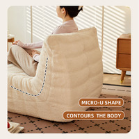Canapé modulaire moderne de luxe une place en mousse compressée standard 25D, chaise de sol confortable en tissu Teddy, en forme de L, facile d'entretien, Lazy Diary