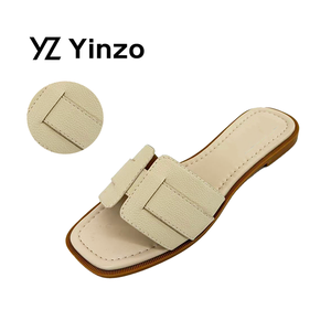 Sandalias Planas para Mujer 2026, Punta Cuadrada, Correa <span class=keywords><strong>en</strong></span> H, Parte Superior de PU, Antideslizantes, Resistentes al Desgaste, Suela Suave, Casuales, para Playa, Uso Diario - Product Image 3