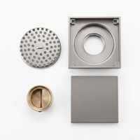 Siphon de sol carré moderne en laiton de 4 pouces (100 mm) anti-odeur, invisible, en cuivre, pour salle de bain, accessoires de salle de bain