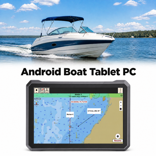 High Quality 10.1-Inch Marine GPS Tablet 1000 Nits Sunlight Readable Display IP68 Waterproof High Precision Navigation 12 Months