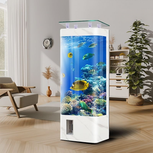 Living room small household heat-bent glass floor-standing wall-mounted back-filtering non-replacement water <strong>tank</strong> white - Product Image 1