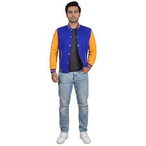 Nouvelle veste universitaire de baseball pour homme, col montant, lettres en fourrure brodées, coupe ample, respirante, hiver, service OEM - Product Image 1