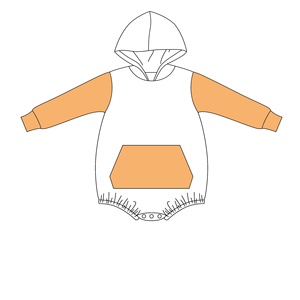 Nouvel arrivage de barboteuse <span class=keywords><strong>nouveau</strong></span>-<span class=keywords><strong>né</strong></span> avec poche <span class=keywords><strong>kangourou</strong></span>, combinaison patchwork à capuche à l'entrejambe, barboteuse à bulles pour bébé - Product Image 2