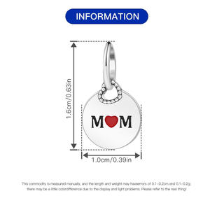 Colgante familiar de disco con correa de cobre blanco en stock, accesorio de joyería DIY original de alta gama para mujer - Product Image 3