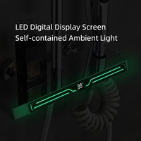 Ensemble de douche thermostatique à quatre fonctions LED noir à effet pluie populaire équipement de salle de bain en laiton à poignée unique Jet Soft