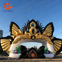 Stand de papillon gonflable géant, scène de concert, festival de musique, DJ, murs de fond de papillon pour décorations