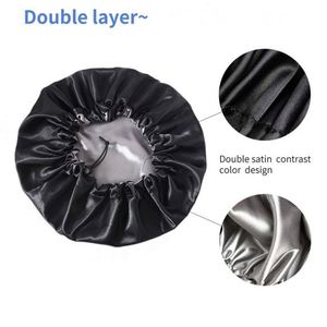 Bonnet de nuit en satin double couche réglable pour femmes, idéal pour les cheveux naturels - Vente en gros - Product Image 3