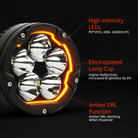 Phare auxiliaire LED F850 1250GS ADV amélioré, 4,5 pouces, IP68, bicolore, DRL, stroboscope, pour moto tout-terrain avec cache et câblage