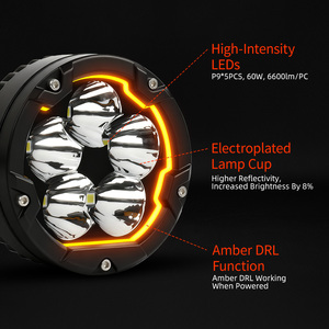 Faro auxiliar LED F850 1250GS ADV de 4.5 pulgadas IP68 de doble color DRL estroboscópico para moto de cross con cubierta y cableado - Product Image 2