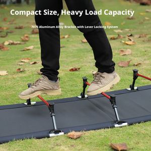 Wholesale Aluminum <b>Folding</b> Camping Cot Portable Single Outdoor Beach Lunch <b>Bed</b> 7075 Aluminum Frame With 150KG Load Capacit - Product Image 2