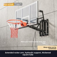 Système de panier de basket mural réglable en hauteur électriquement pour enfants et adultes, entraînement intérieur et extérieur
