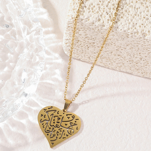 Collana con Calligrafia Islamica in Oro 18K, 'Ama <span class=keywords><strong>Te</strong></span> Prima di Tutto', a Forma di Pistola, Placcata PVD, Artigianale, Vendita all'Ingrosso - Product Image 2