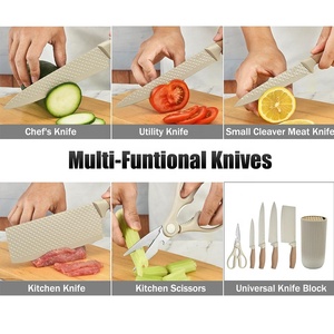 <strong>Knife</strong> <strong>Set</strong>, <strong>6</strong> <strong>Piece</strong> Extra Sharp <strong>Knife</strong> Block <strong>Set</strong>, Beige Kitchen <strong>Knife</strong> <strong>Set</strong> Professional Chef <strong>Knife</strong> <strong>Set</strong> for Home <strong>and</strong> Kitchen - Product Image 3