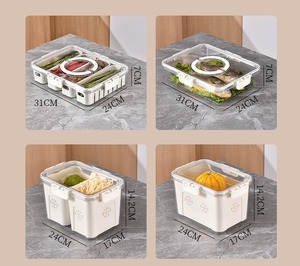 食品グレードPET保存容器、卵、果物、野菜用のハンドル付き密閉冷蔵庫オーガナイザー、カスタムロゴ対応 - Product Image 6