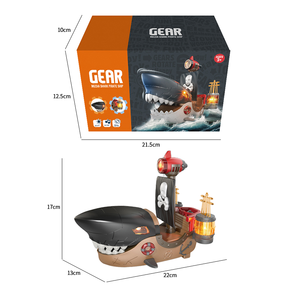<span class=keywords><strong>Bateau</strong></span> <span class=keywords><strong>pirate</strong></span> <span class=keywords><strong>requin</strong></span> 2-en-1 lumineux et électrique avec mât oscillant, projecteur rouge, rotation automatique, jouet musical LED pour enfants - Product Image 6