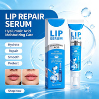 Baume à lèvres à l'acide hyaluronique hydratant, réparateur, repulpant, anti-gerçures, pour lèvres gercées, parfum menthe, avec applicateur brosse de massage, OEM, marque privée, 24 unités