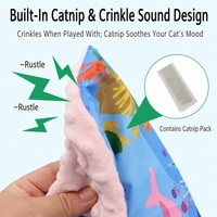 Peluche Chat Scène Océan Jardin avec Catnip et Effet Froissé, Jouet Interactif pour Chats d'Intérieur et Chatons, pour l'Auto-Entretenement