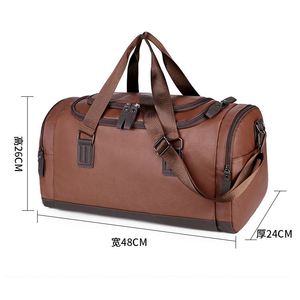 Wholesale Factory Custom Waterproof Leather <b>Weekend</b> Bag with Shoe <b>case</b> for Travel Sport Gym Journey - Product Image 2