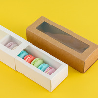 Boîte cadeau auto-élevante écologique pour chocolats de qualité supérieure, desserts, bonbons, macarons, emballages avec fenêtre transparente