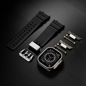 Bracelet de montre en silicone à double trou Mecha pour Apple Watch Ultra 2 49 mm 46 mm 42 mm Series 9 8 7 6 5, bracelet de montre de sport étanche - Product Image 5