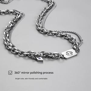 Collar de <span class=keywords><strong>doce</strong></span> constelaciones, nicho, diseño Original, tendencia de sentido, cadena de clavícula masculina, collar de cadena de acero inoxidable para hombres - Product Image 4