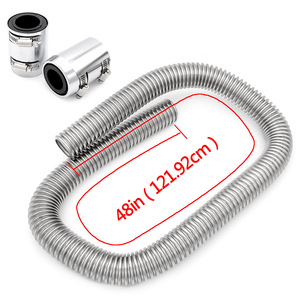 Manguera de radiador de acero inoxidable de 24 pulgadas, kit de manguera flexible para refrigeración de agua, para reparación y reemplazo de automóviles - Product Image 4
