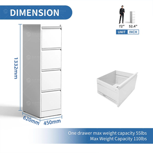 Armoire <span class=keywords><strong>de</strong></span> classement verticale en acier à 4 tiroirs avec serrure, <span class=keywords><strong>d</strong></span>émontable et assemblable, pour cartes et <span class=keywords><strong>dossiers</strong></span> - Product Image 6