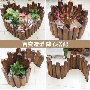 Valla de jardín, seto pequeño, madera de pino, valla baja de madera para parque con plantas trepadoras, muro de contención, separador de macizos de flores - Product Image 2