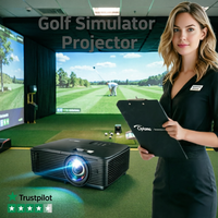 Projecteur simulateur de golf 4000lm Golf Sim 169, projecteur simulateur de putting à courte focale DLP 1080p, Smart Android TV 3LCD WiFi