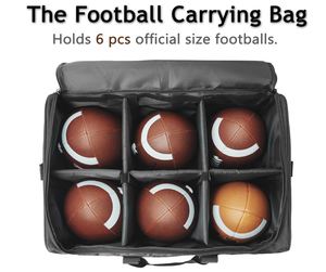 Sac de football pouvant contenir 6 ballons de football de taille officielle, 6 compartiments, porte-ballons avec séparateurs, étui organisateur à ouverture supérieure avec bandoulière - Product Image 2