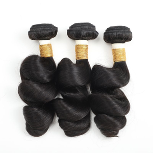 Extensions de cheveux humains bruts indiens non traités, cuticules alignées, 100 % cheveux Remy, double trame, tissage à la machine - Product Image 3